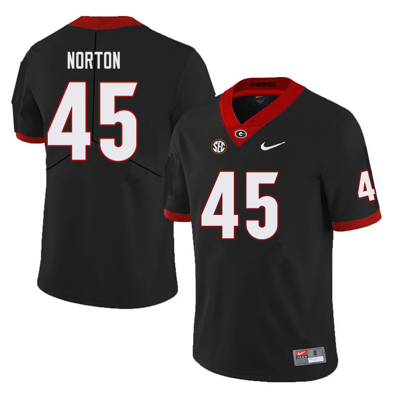 Men #45 Bill Norton Georgia Bulldogs College Football Jerseys Sale-Black - Click Image to Close